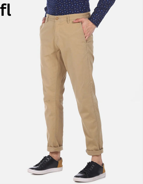 Khakhi Cotton Imported Stuff Pant Smart Fit